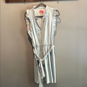 Kate Spade Soft Blue Denim Ruffle Sleeve Mini Dress